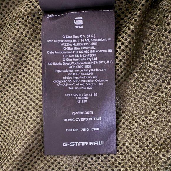 G-Star Raw Rovic Overshirt Lightweight Utility Military Jacket Green Men's Large - Picture 11 of 13